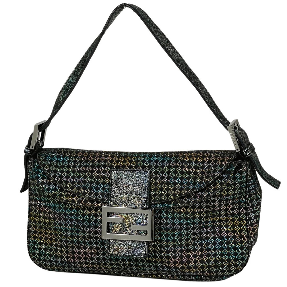 Fendi Zucca Shoulder Bag Mamma Bucket Handbag One Shoulder Hobo Metallic